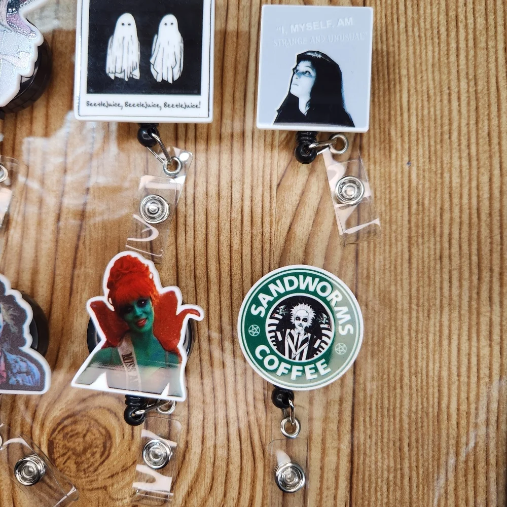 Beetlejuice Halloween‎ Belt Clip Badge Reels Lot of 6